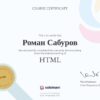 Solo Learn Certificate HTML